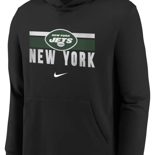 Nike Youth New York Jets Team Stripes Black Pullover