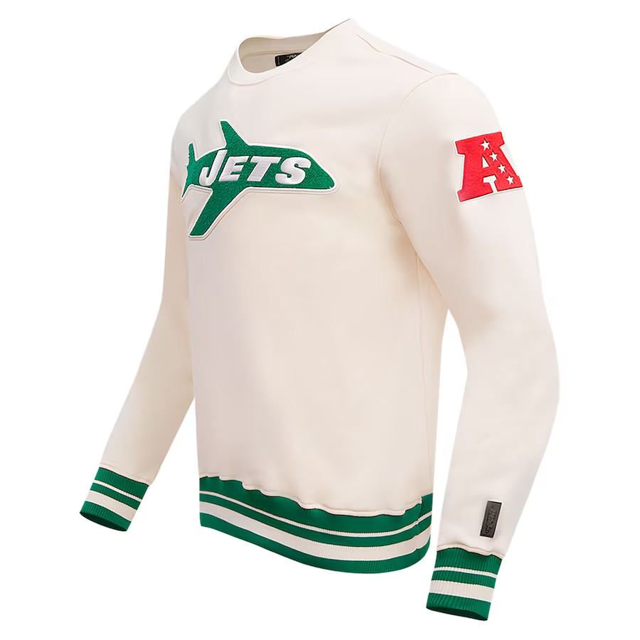 Pro Standard New York Jets Cream Retro Classics Fleece Pullover