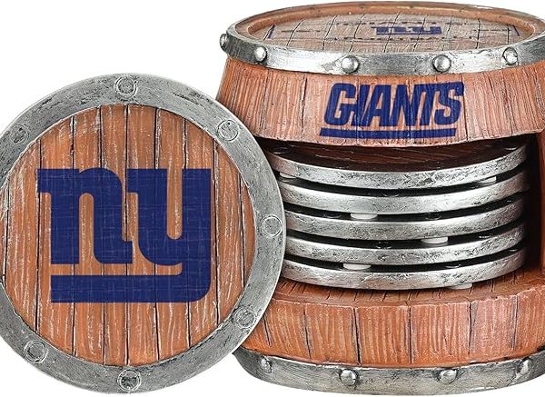 New York Giants 5-Pack Barrel Beverage Drink Coaster Set