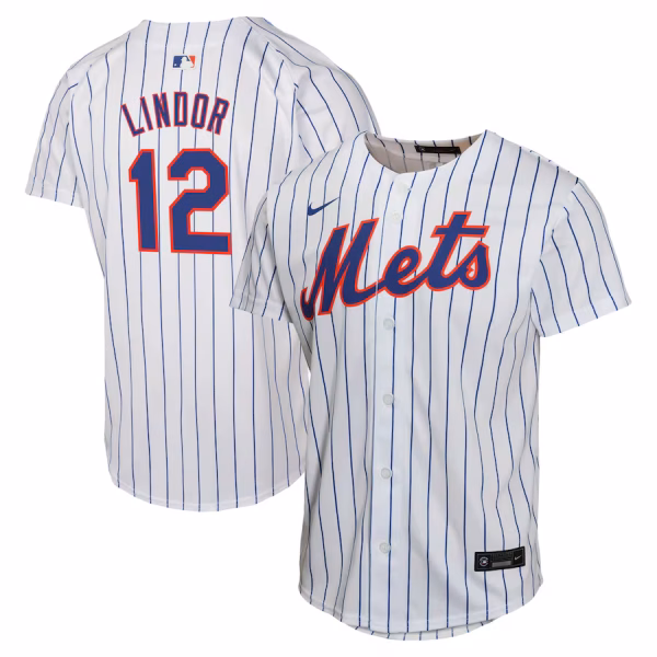 New York Mets Francisco Lindor Youth Home Game Player Jersey