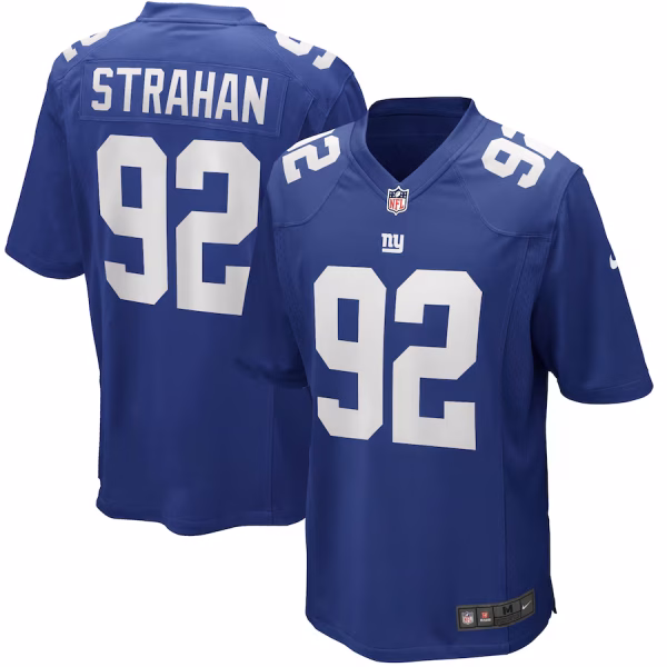 NY Giants Michael Strahan Mens Game Retired Player Jersey - Royal