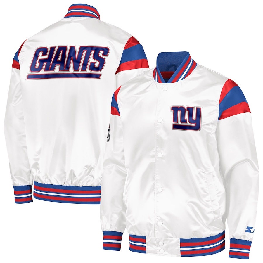 NY Giants White Satin Starter Jacket