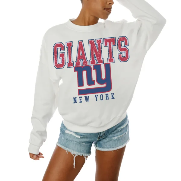 New York Giants Oversized Crewneck Pullover Sweatshirt