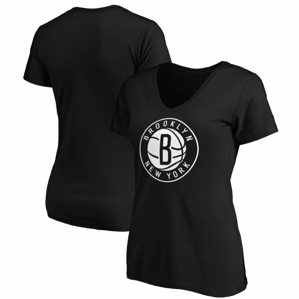 Brooklyn Nets Fanatics Women's Primary Logo Team V-Neck T-Shirt